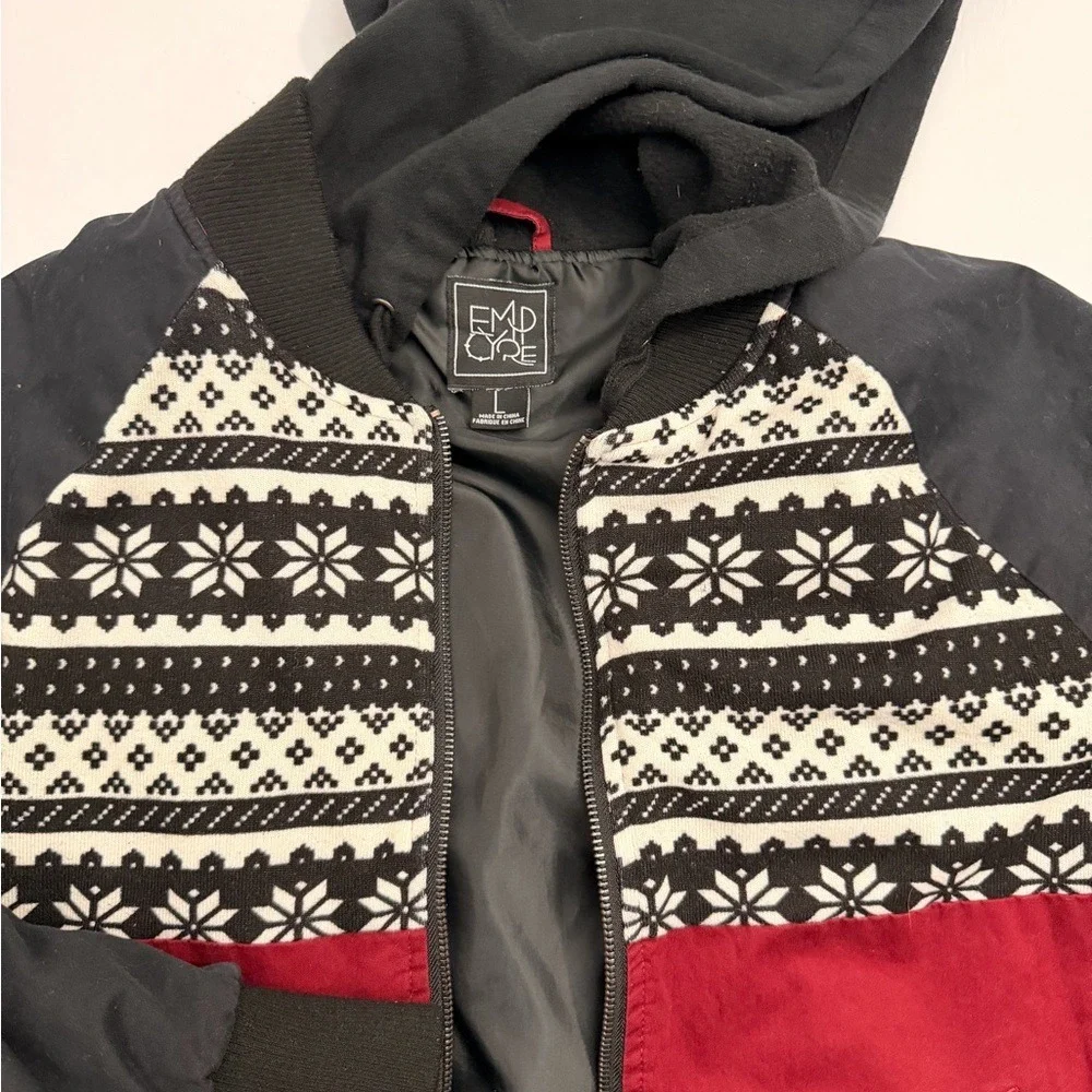 Empyre Black and Red‎ Patterned Jacket Size L